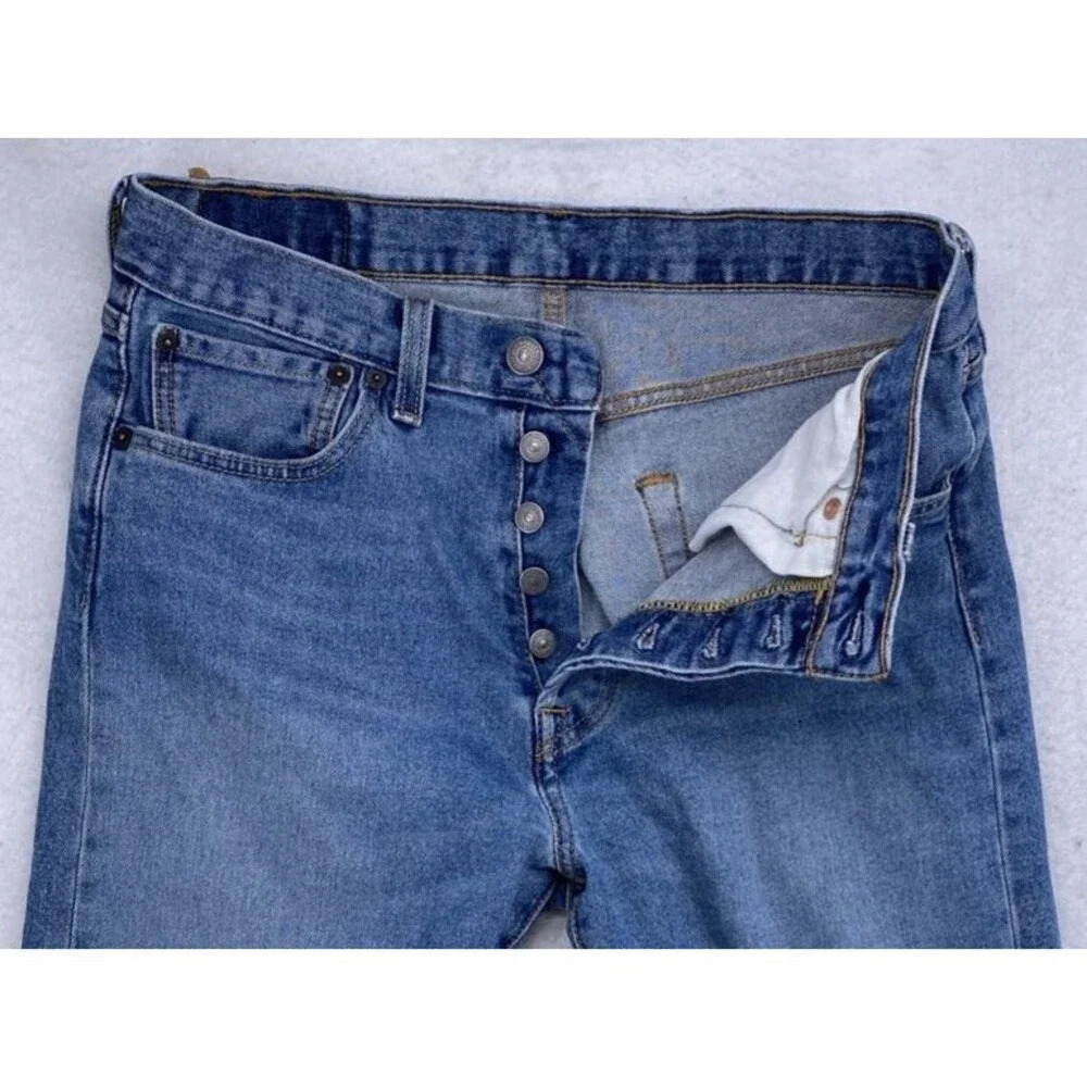 Levi's 501 Jeans Men's W31 L30 Blue Denim Button Fly Straight Leg Classic